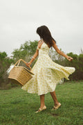 Robe midi à licou fleurie Alice