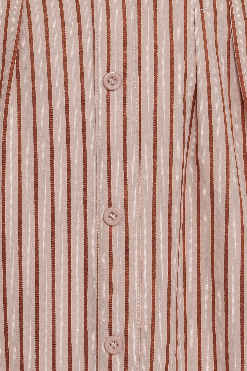Robe longue à manches courtes et boutonnée Eilis - Rayures marron