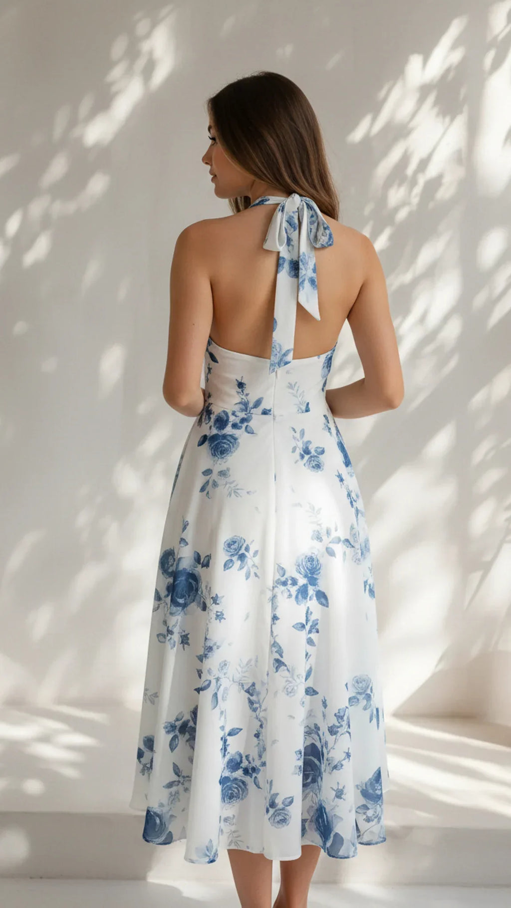 Robe midi fleurie dos nu Maribel