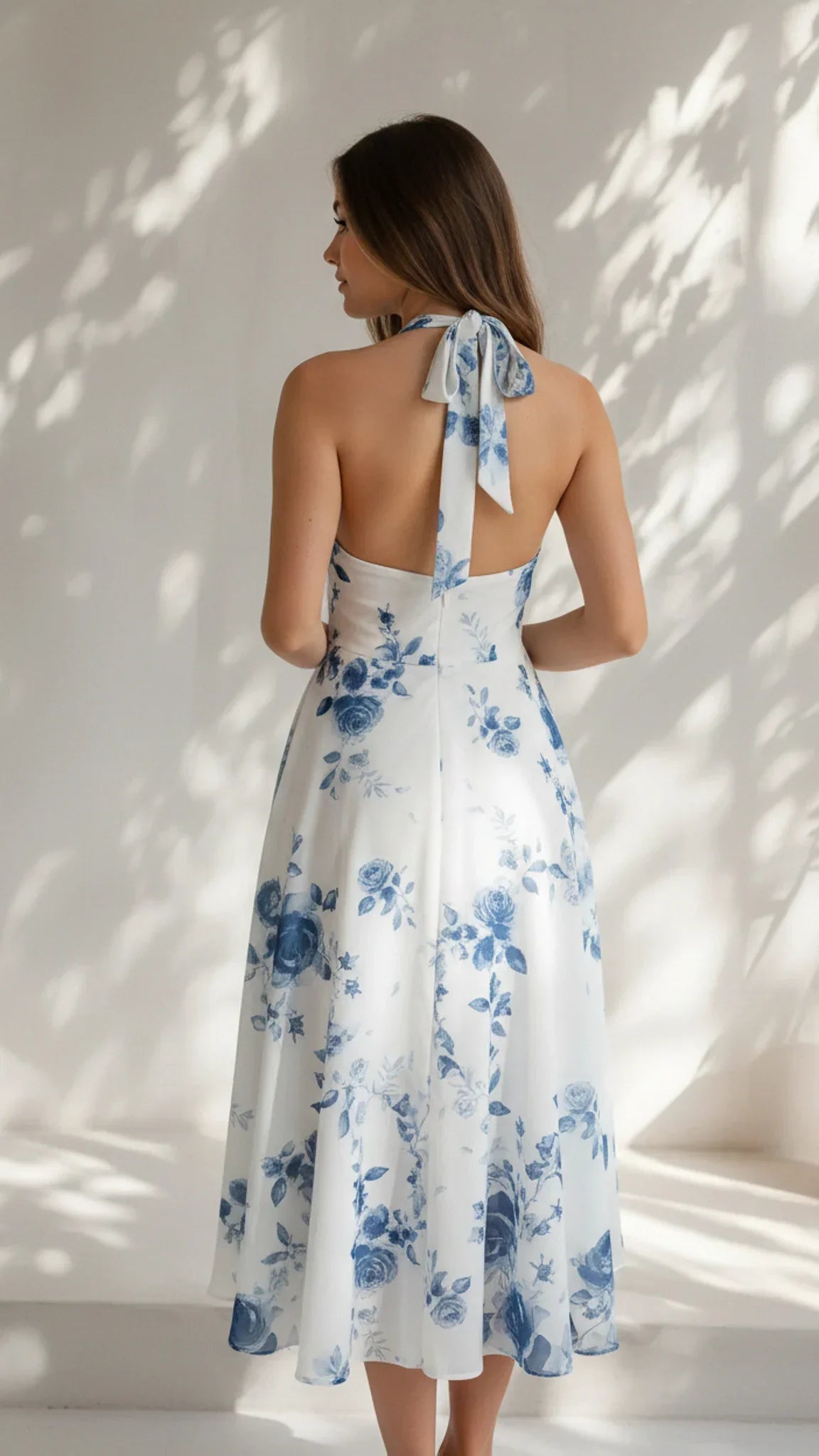 Robe midi fleurie dos nu Maribel