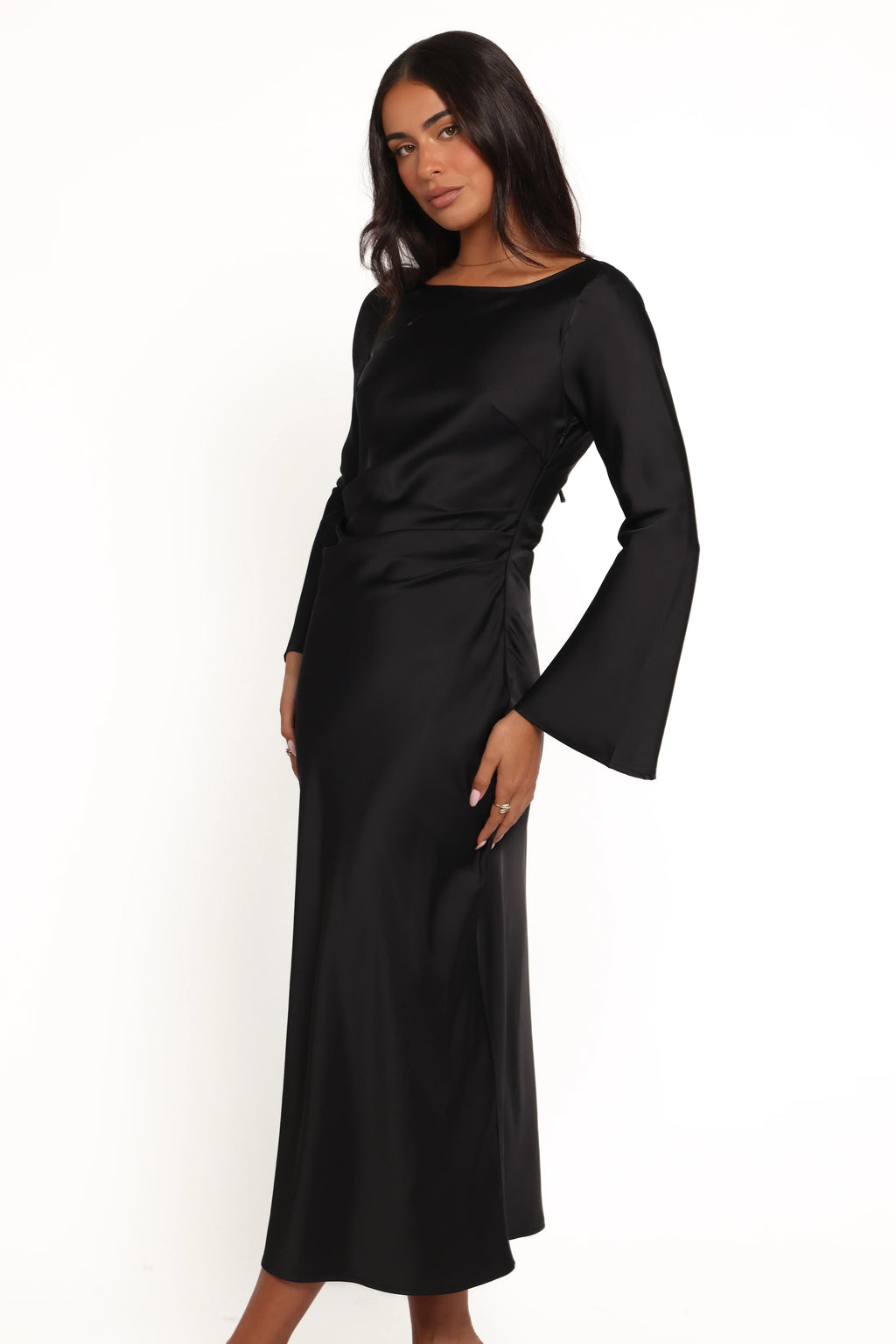Robe longue Kalyssa à manches longues - Noire