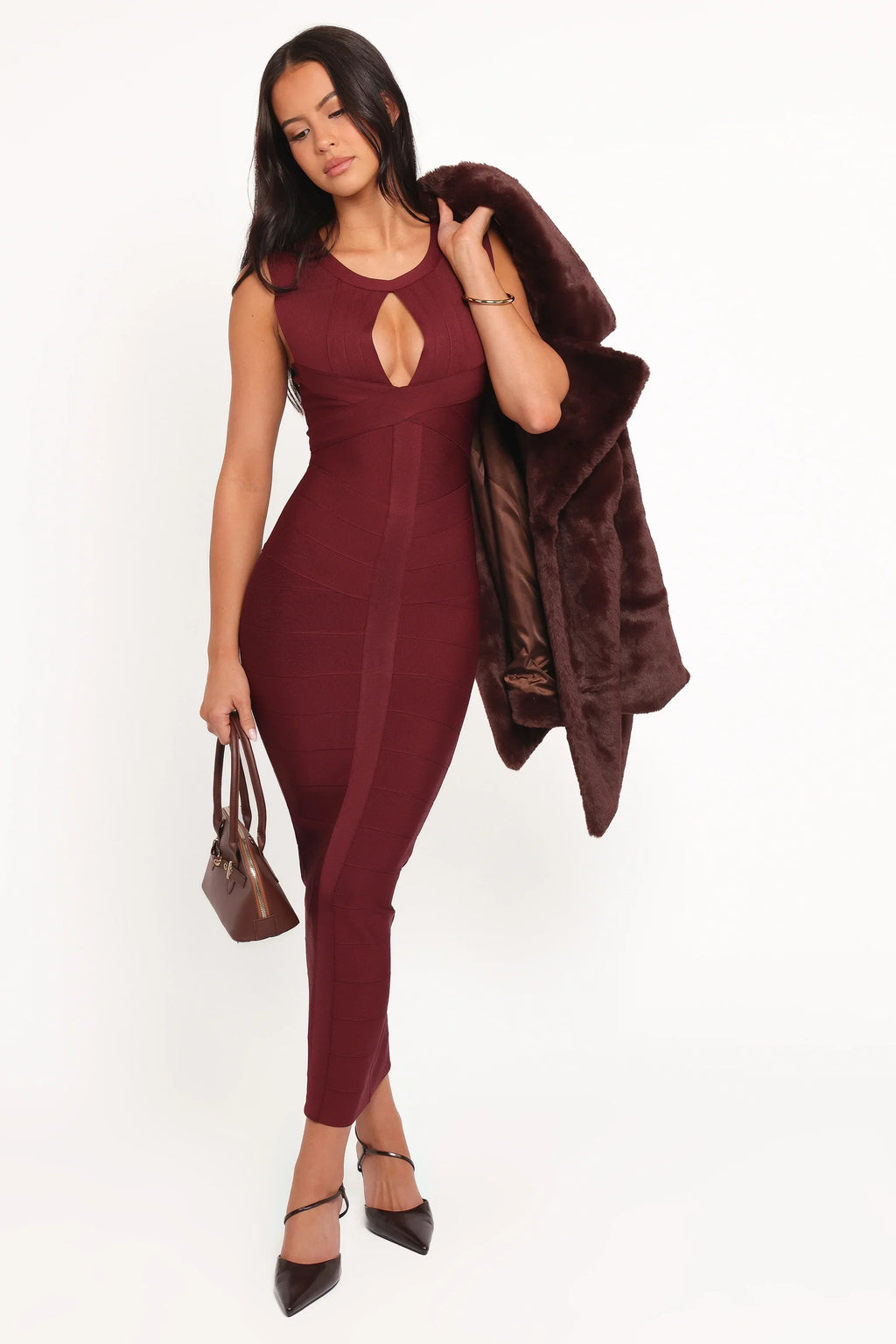 Robe mi-longue Josiah - Bordeaux