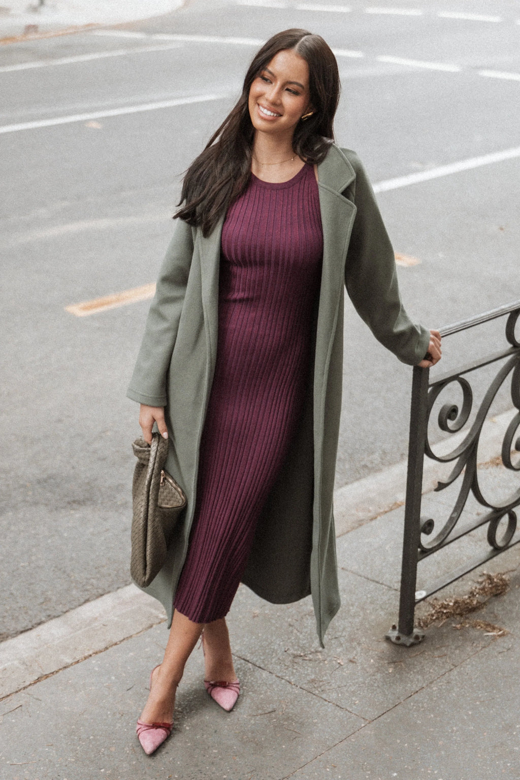 Robe longue Brighton - Prune