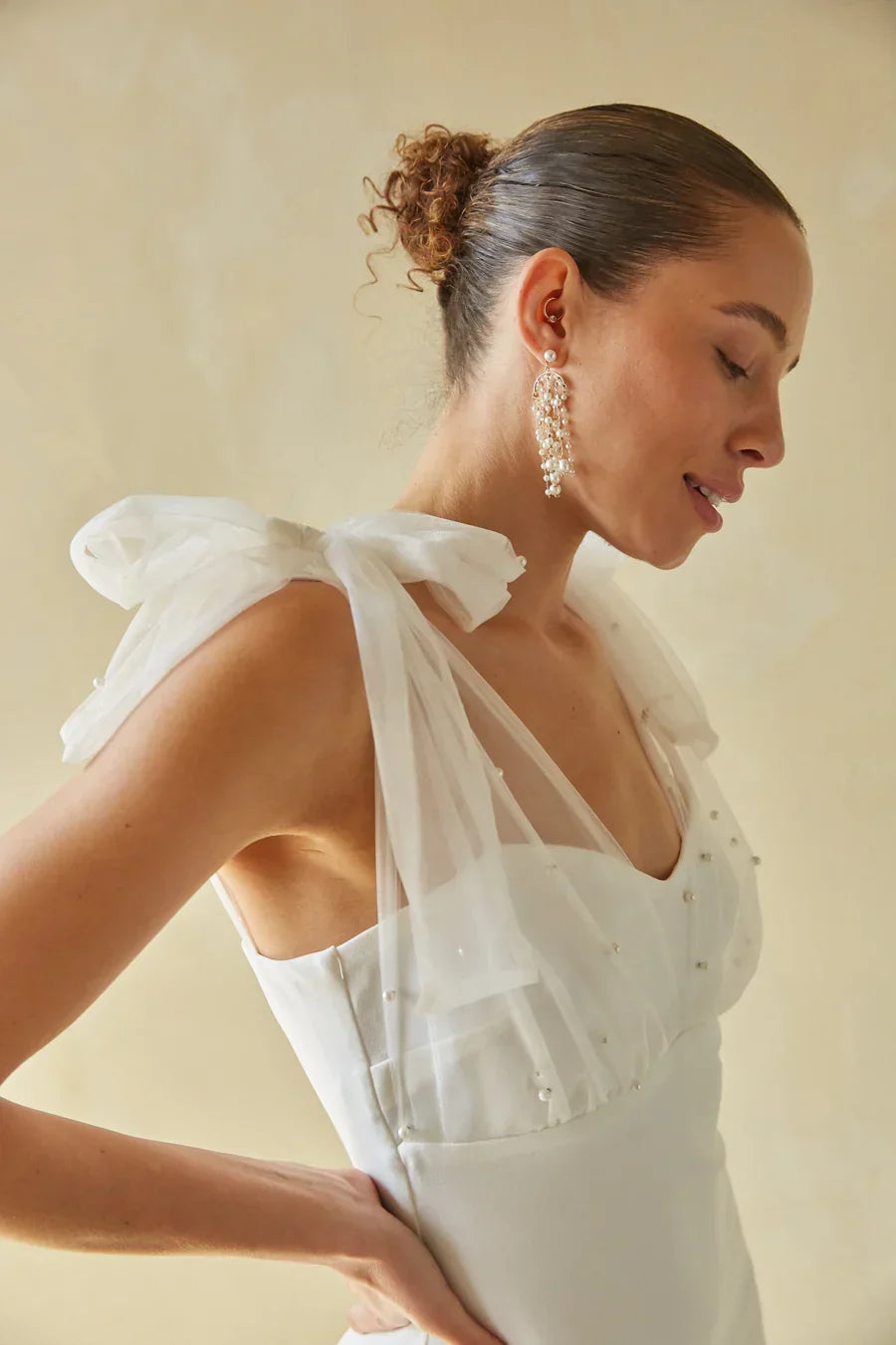 Mini-robe moulante Tabitha en maille perlée