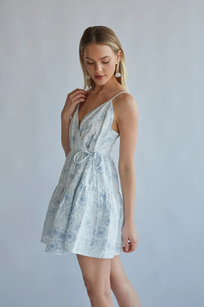 Mini-robe portefeuille fleurie Whitney