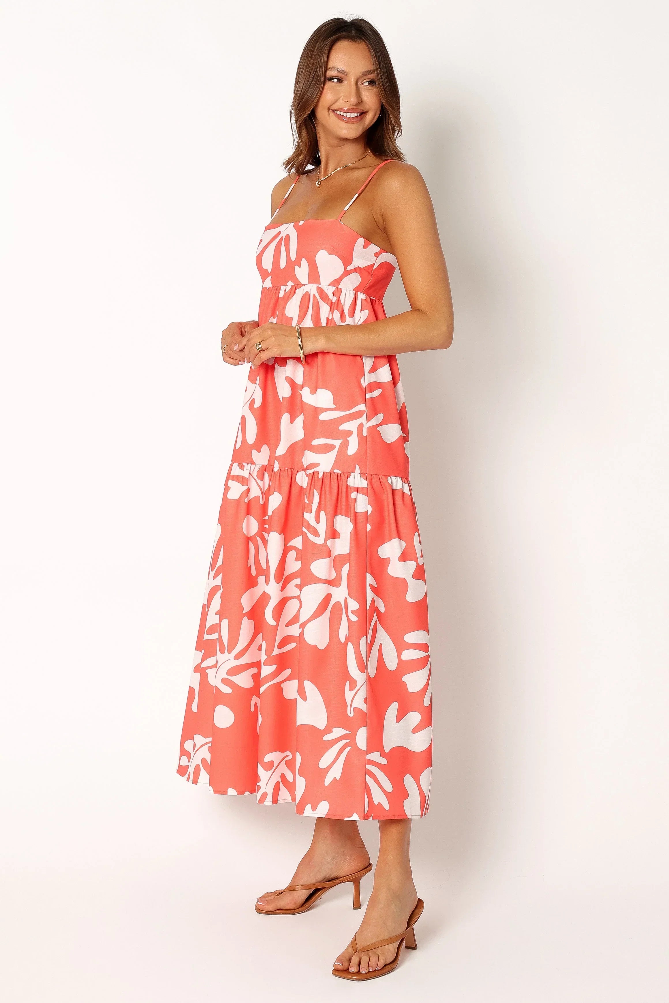 Payton Maxi Slip Dress - Melon White