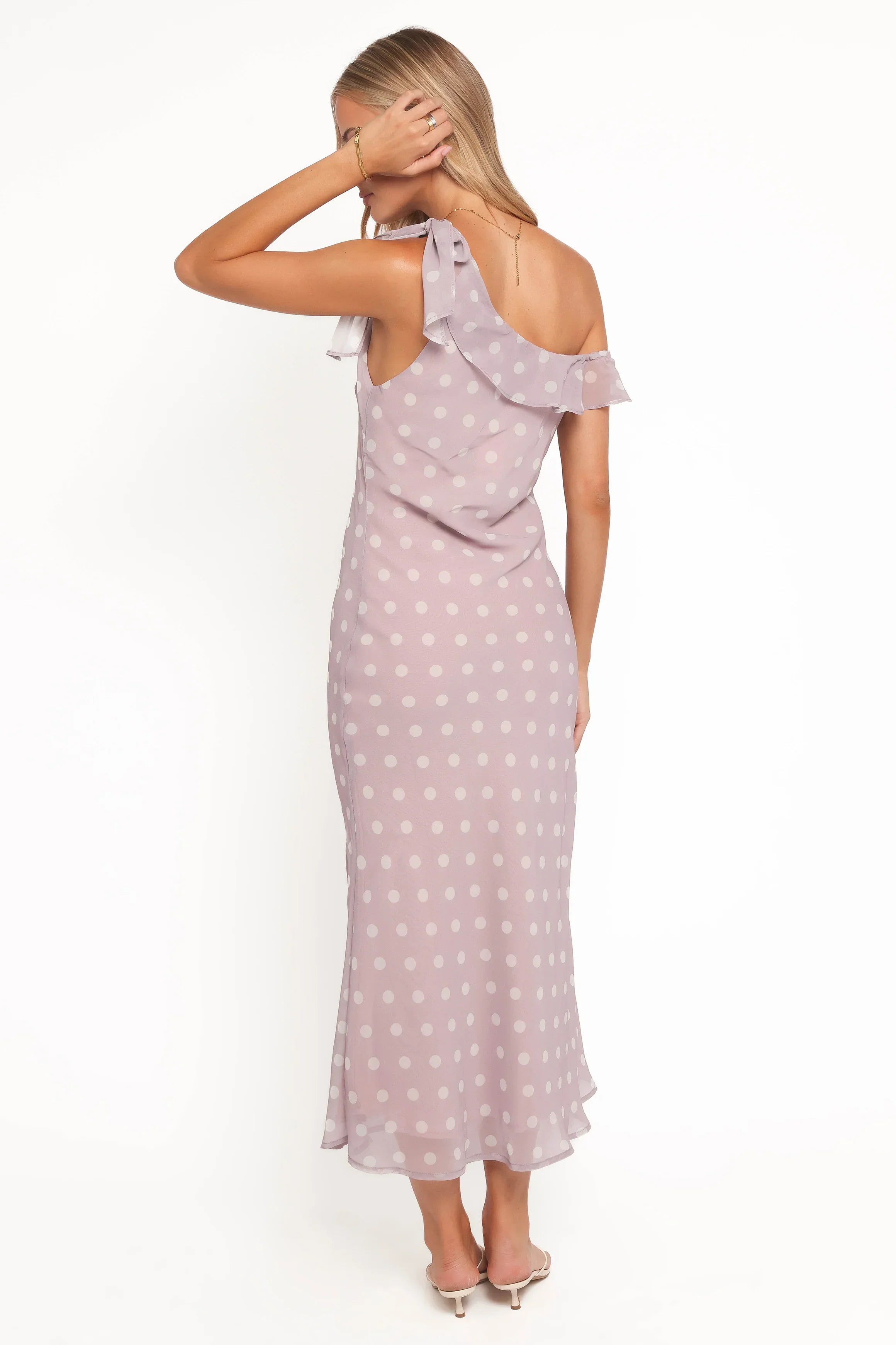 Robe longue Celestine - Pois lavande