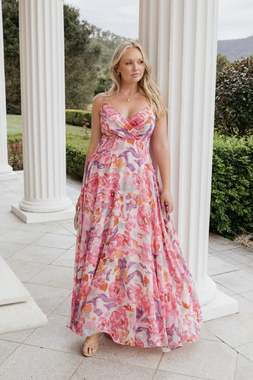 Robe longue Madilyn - Fleurs multicolores