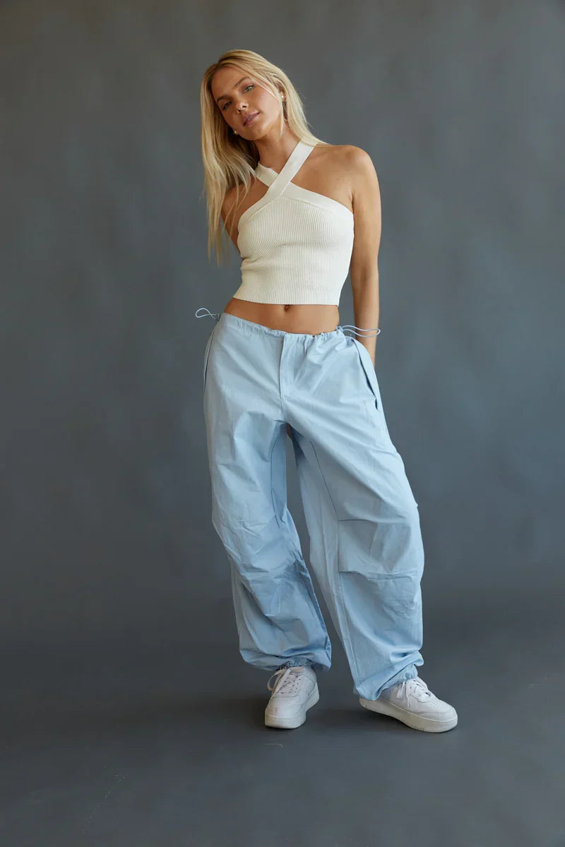 Pantalon parachute Shi à cordon de serrage