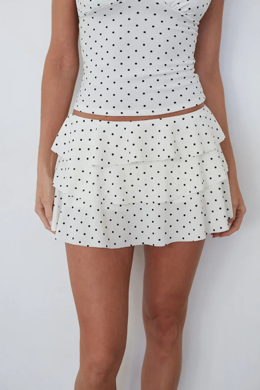 Mini-jupe short volantée à pois Gracie