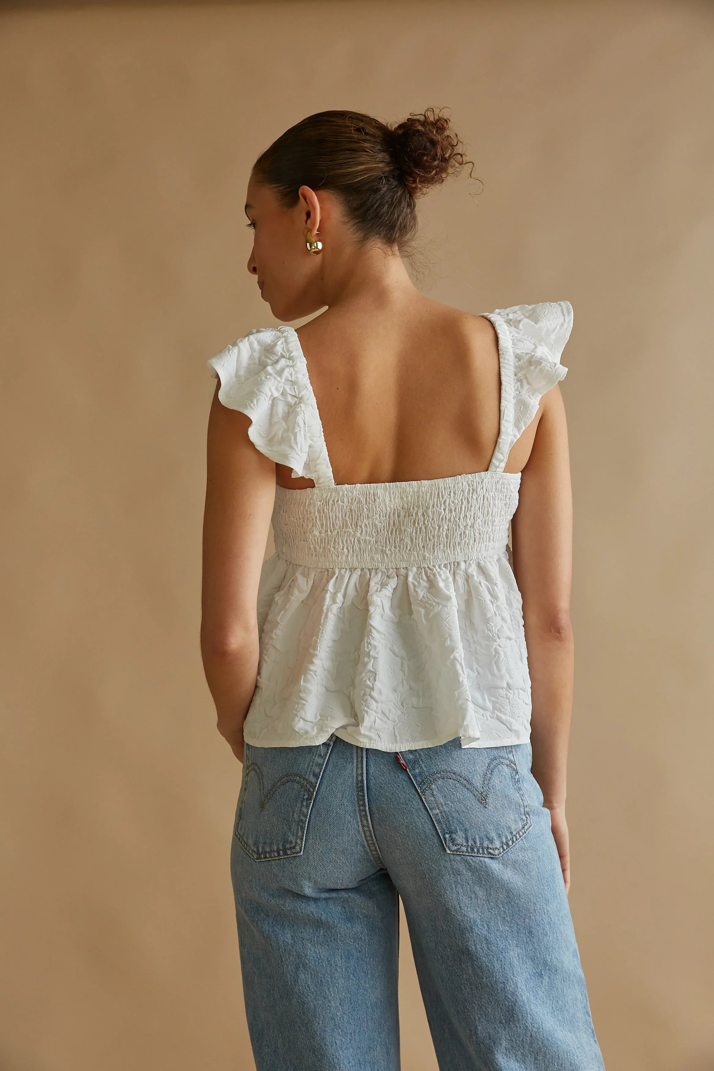 Haut babydoll à manches à volants Ashton
