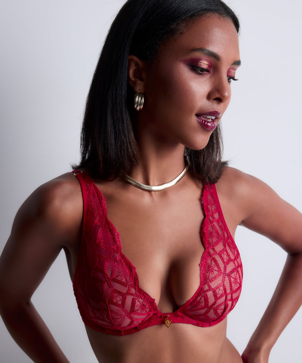 Sense of Illusion Soutien-gorge Triangle à armatures Rouge framboise