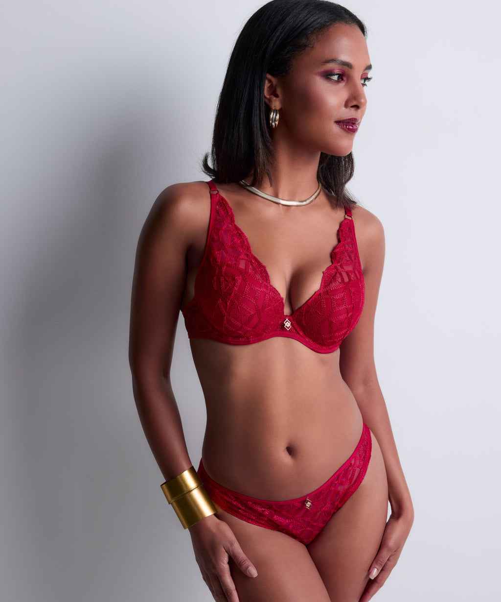 Sense of Illusion Soutien-gorge Plunge foulard Rouge Baie