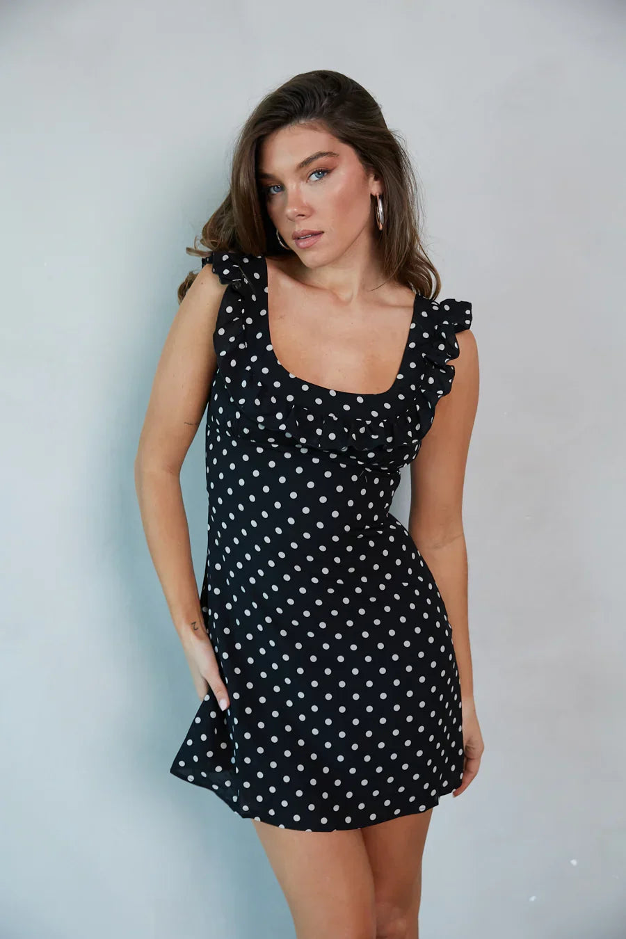 Mini-robe à pois et volants Anais