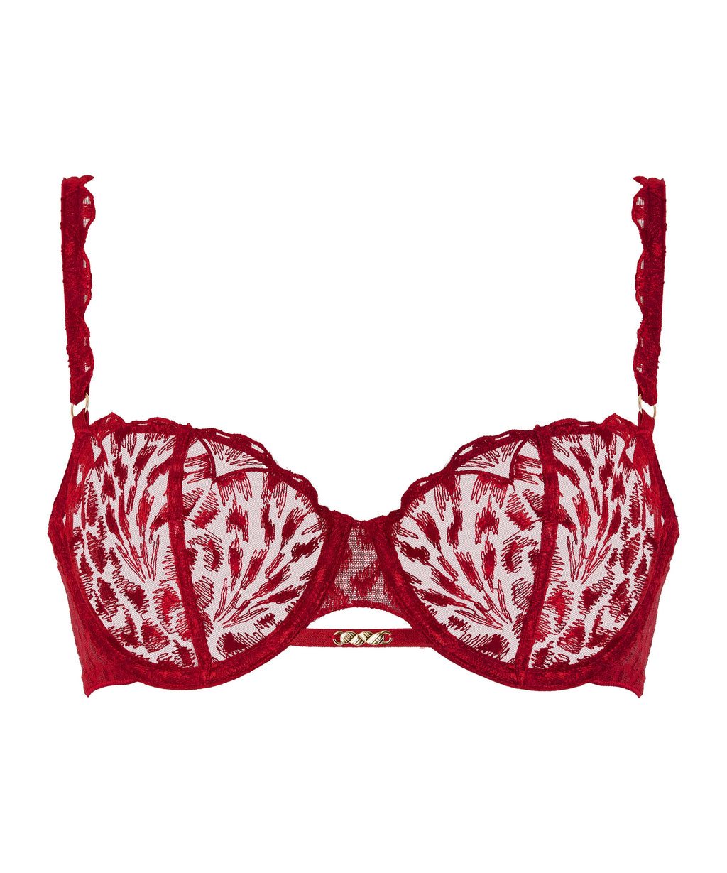 Crazy in Love Balconette Bra with Underwire Red Delight
