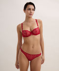 Crazy in Love Balconette Bra with Underwire Red Delight