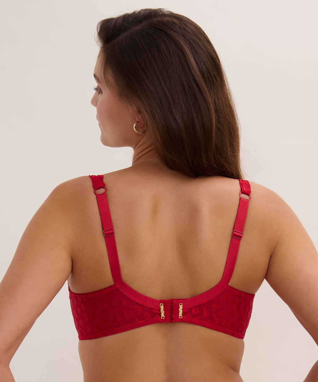 Crazy in Love Balconette Bra with Underwire Red Delight