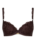 Crazy in Love Satin Brown Push-Up Bra