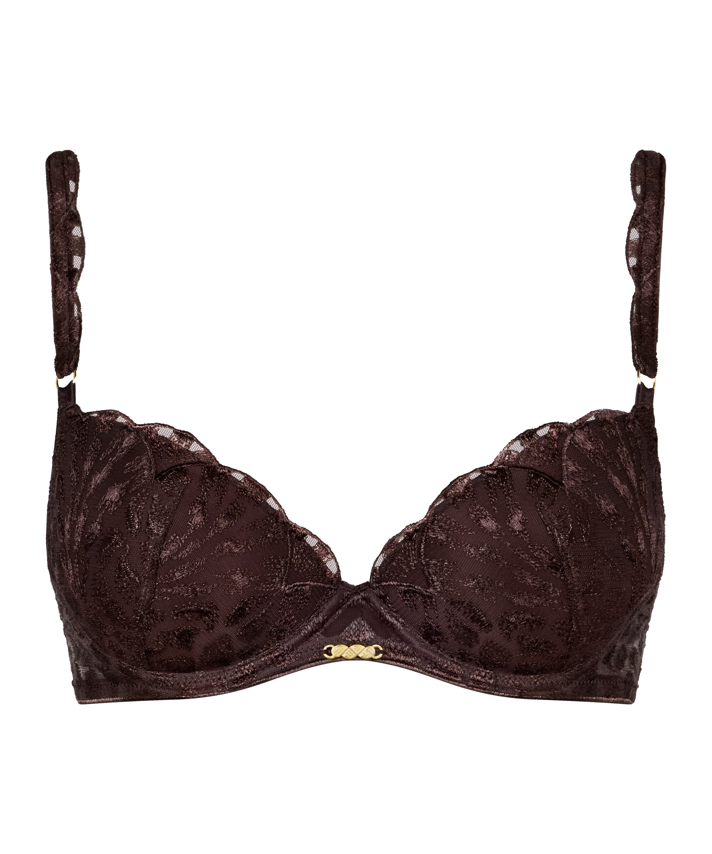 Crazy in Love Satin Brown Push-Up Bra