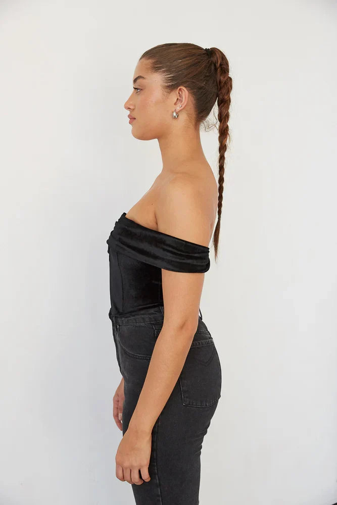 Crop top corset en velours Ember