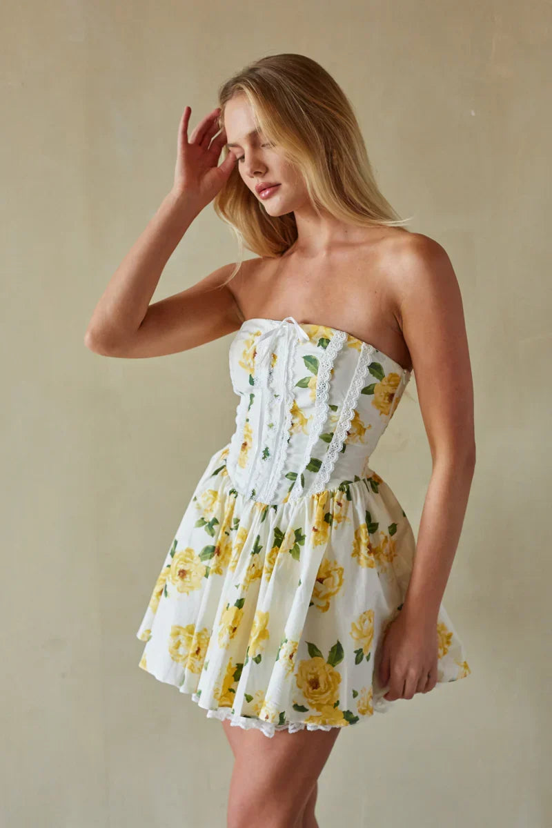 Mini-robe corset sans bretelles Sabrina