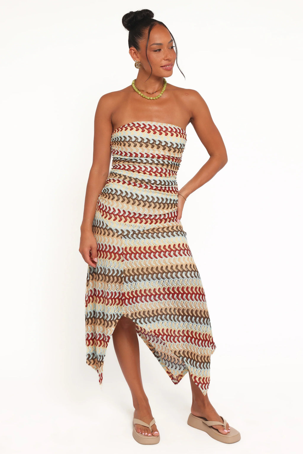 Robe midi Navia - Rayures multicolores