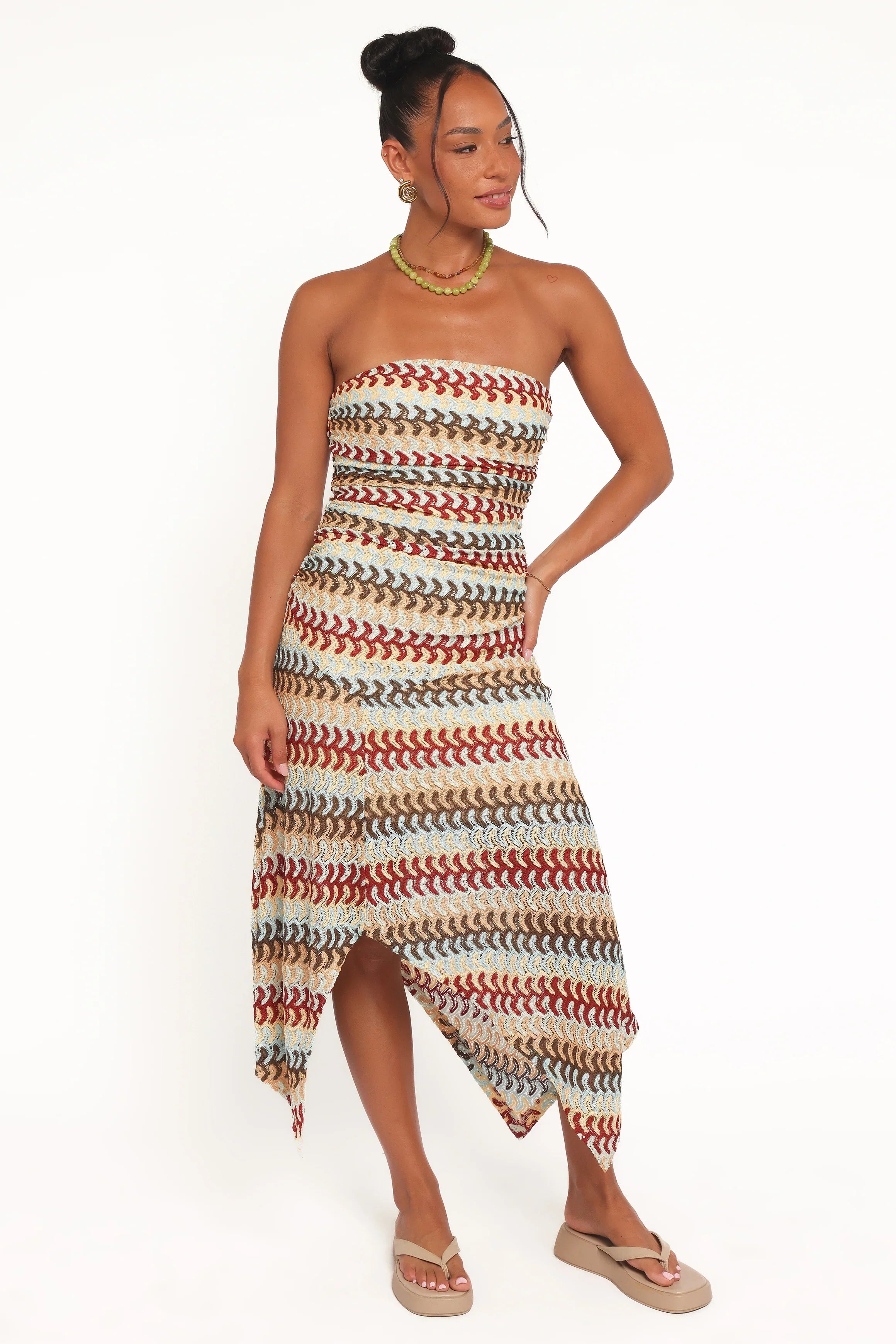 Robe midi Navia - Rayures multicolores