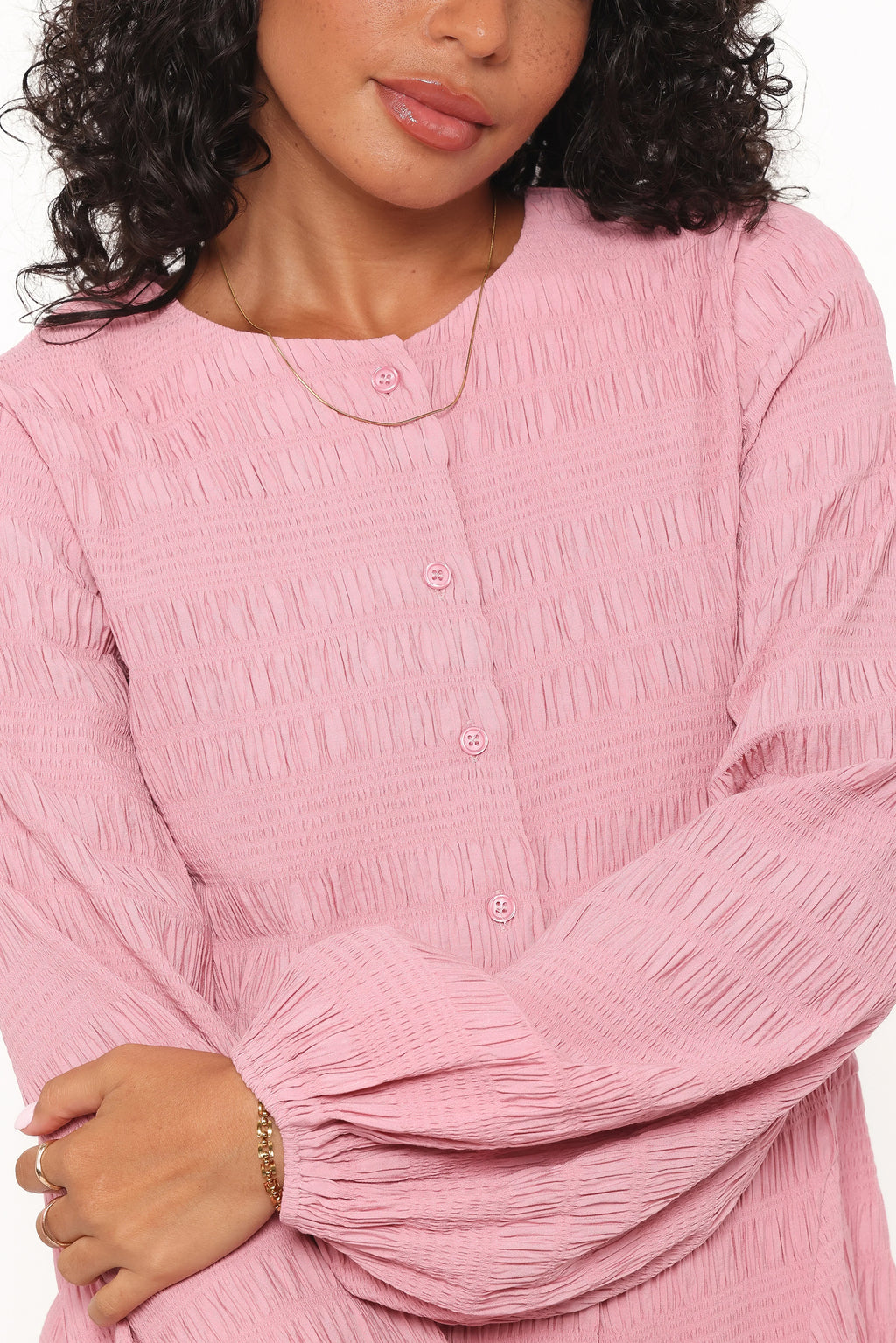 Mini-robe Amaya à manches longues - Rose