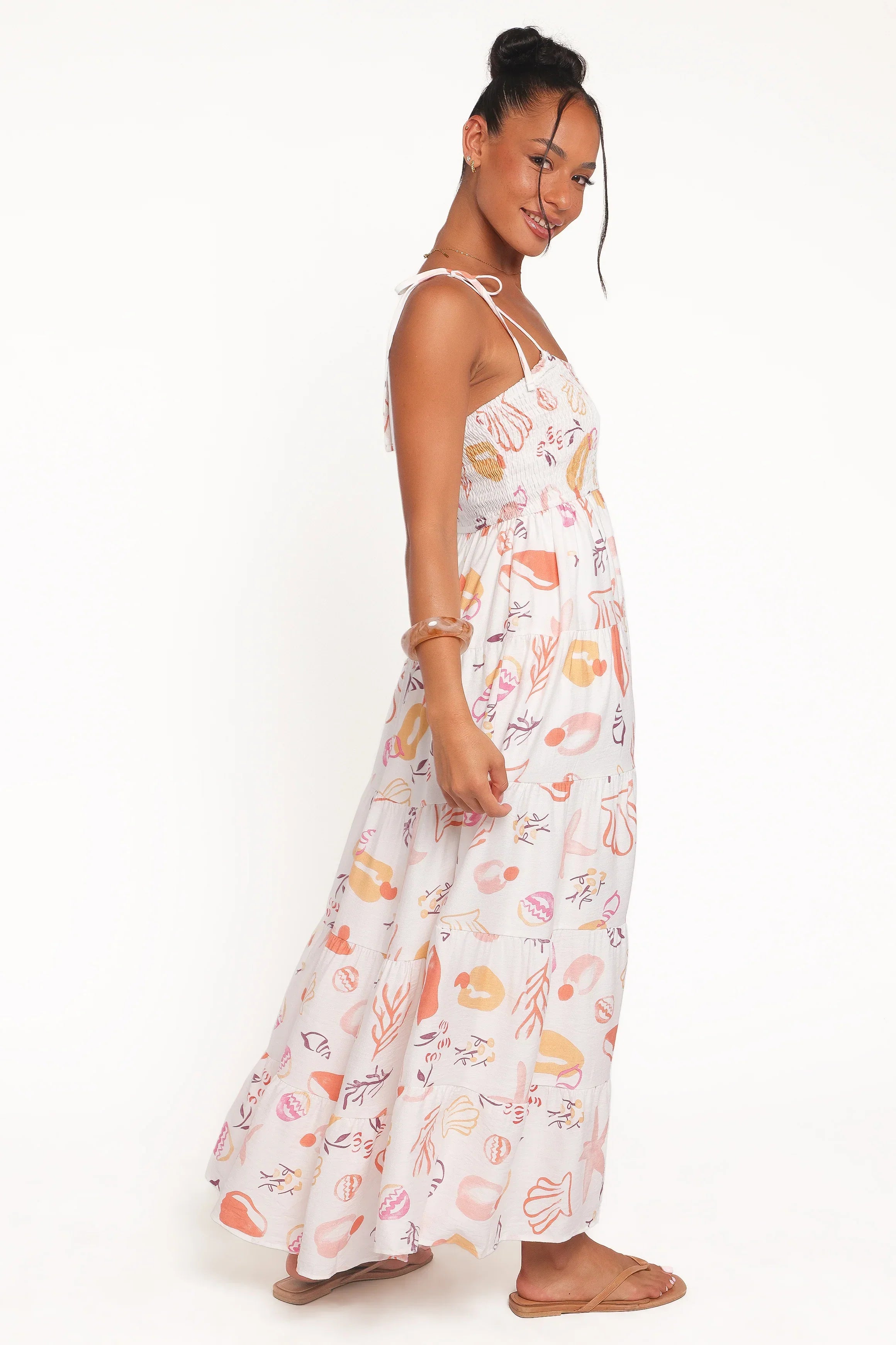 Bairbre Maxi Dress - Pink Beach Print