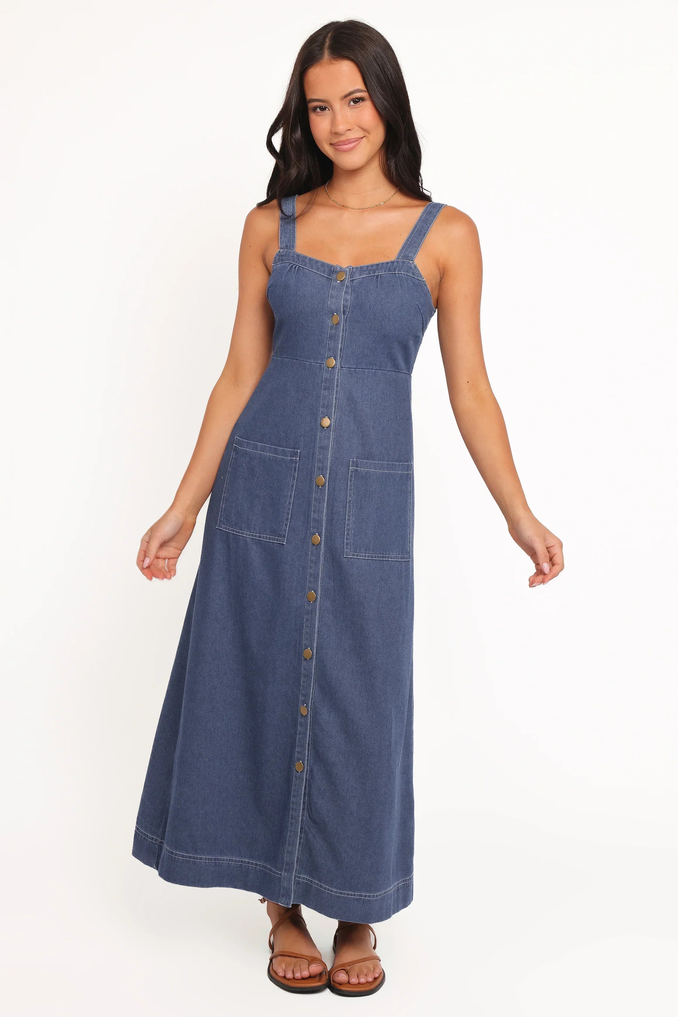 Robe midi Bettie en jean bleu moyen