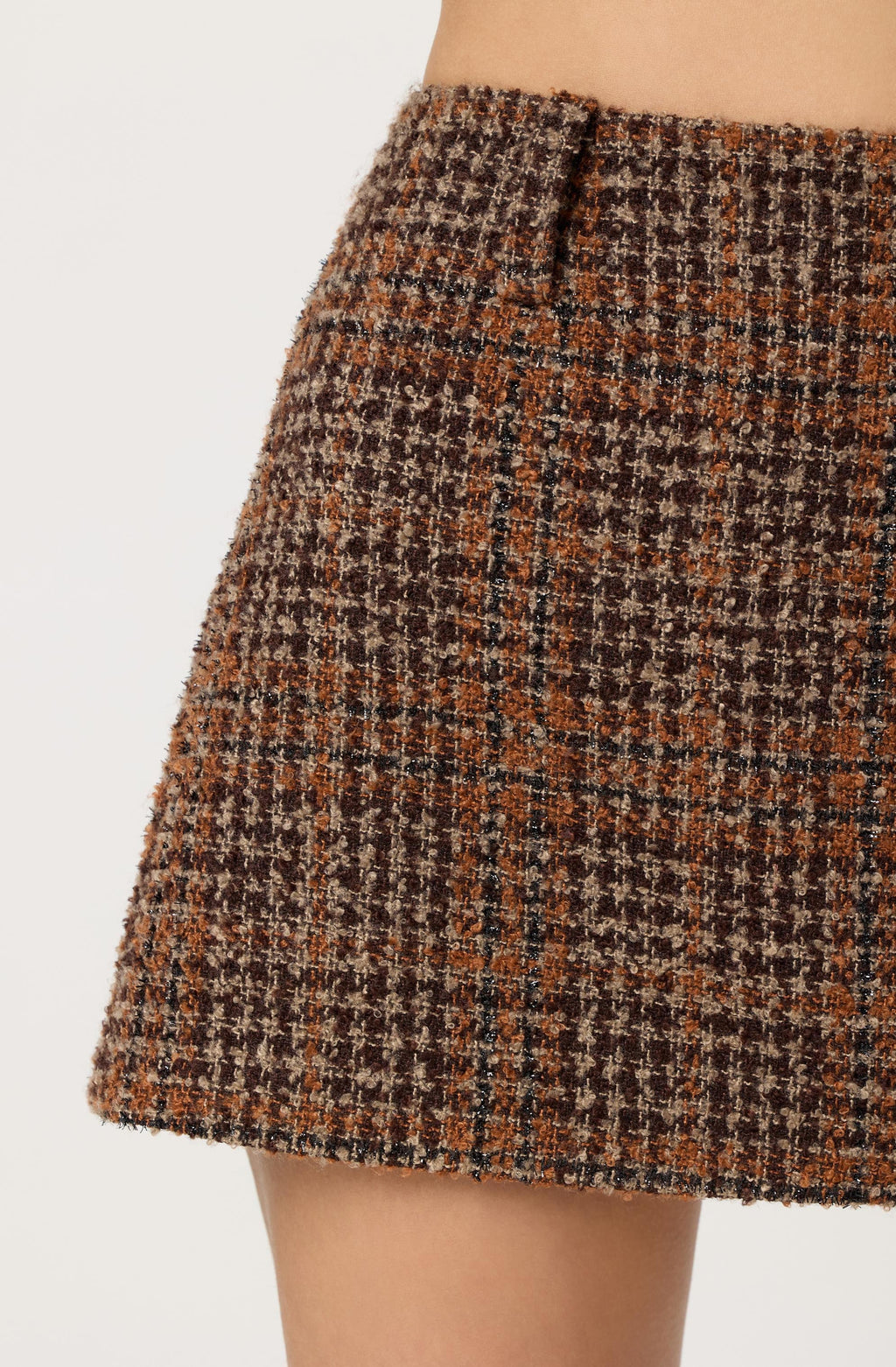 Mini-jupe en tweed à carreaux Kyleigh
