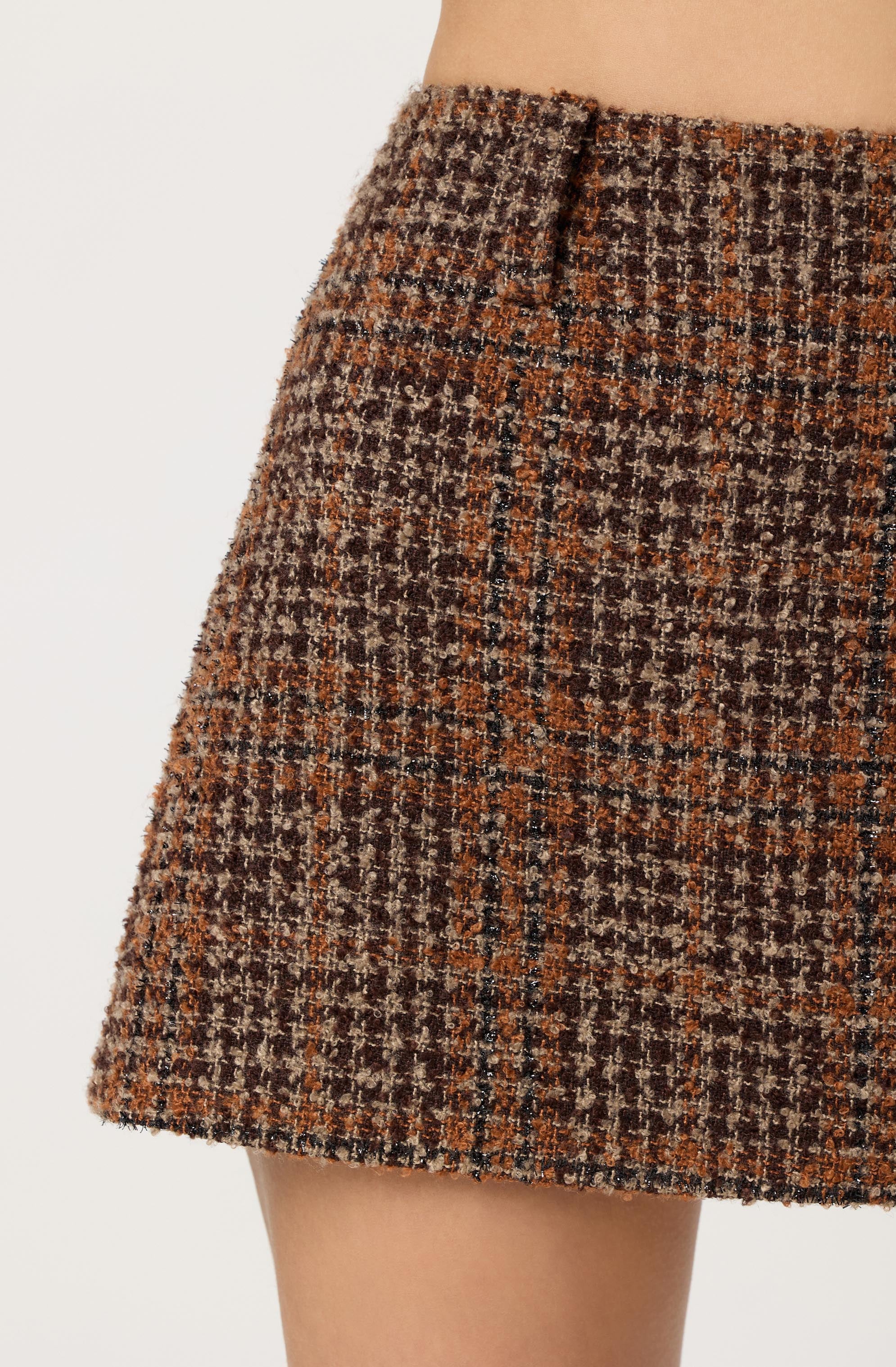Mini-jupe en tweed à carreaux Kyleigh