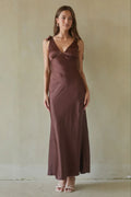 Xandra Tie Satin Maxi Dress