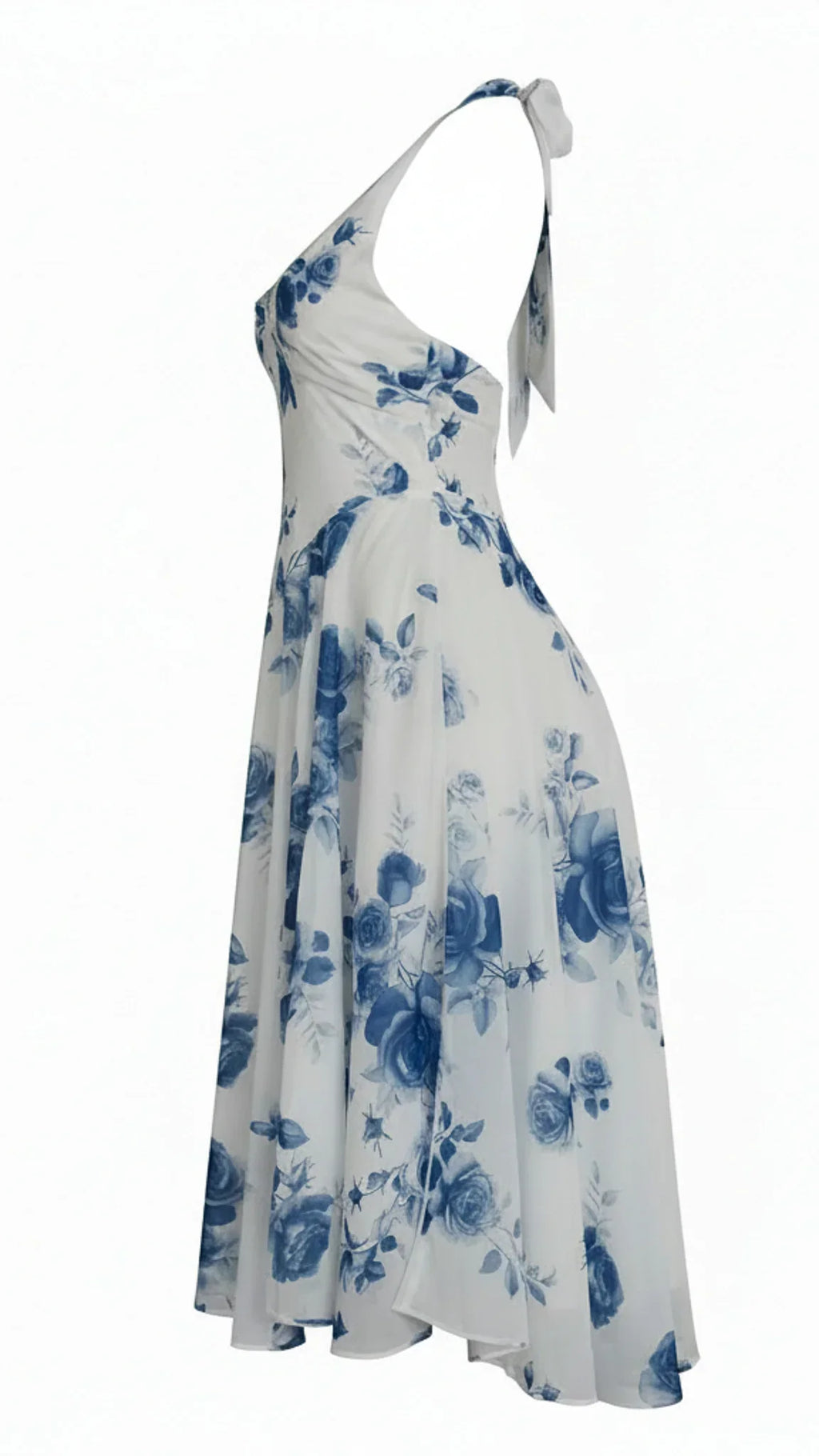 Robe midi fleurie dos nu Maribel