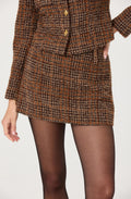 Mini-jupe en tweed à carreaux Kyleigh