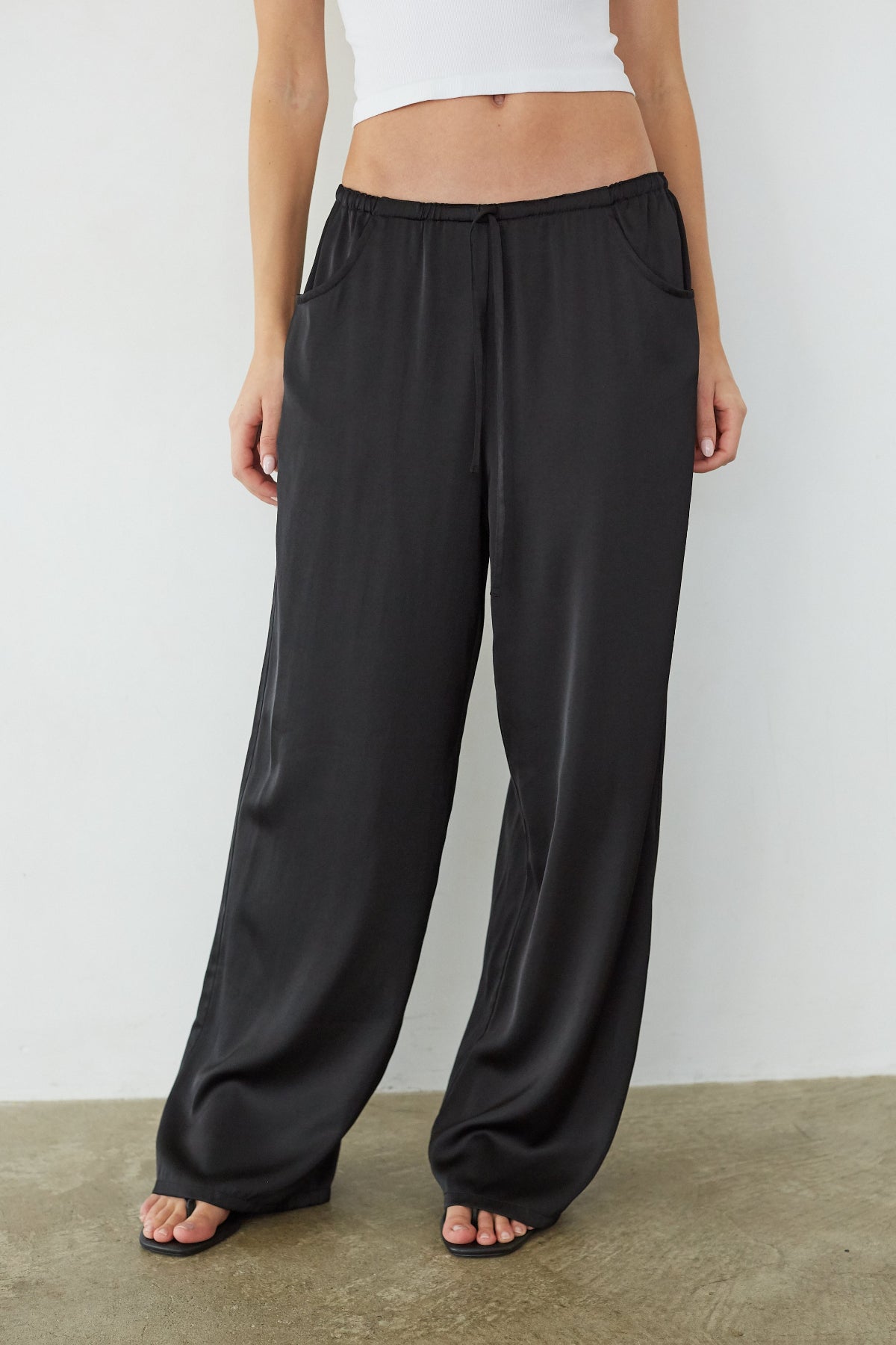 Pantalon Leo Satin à Cordon de Serrage