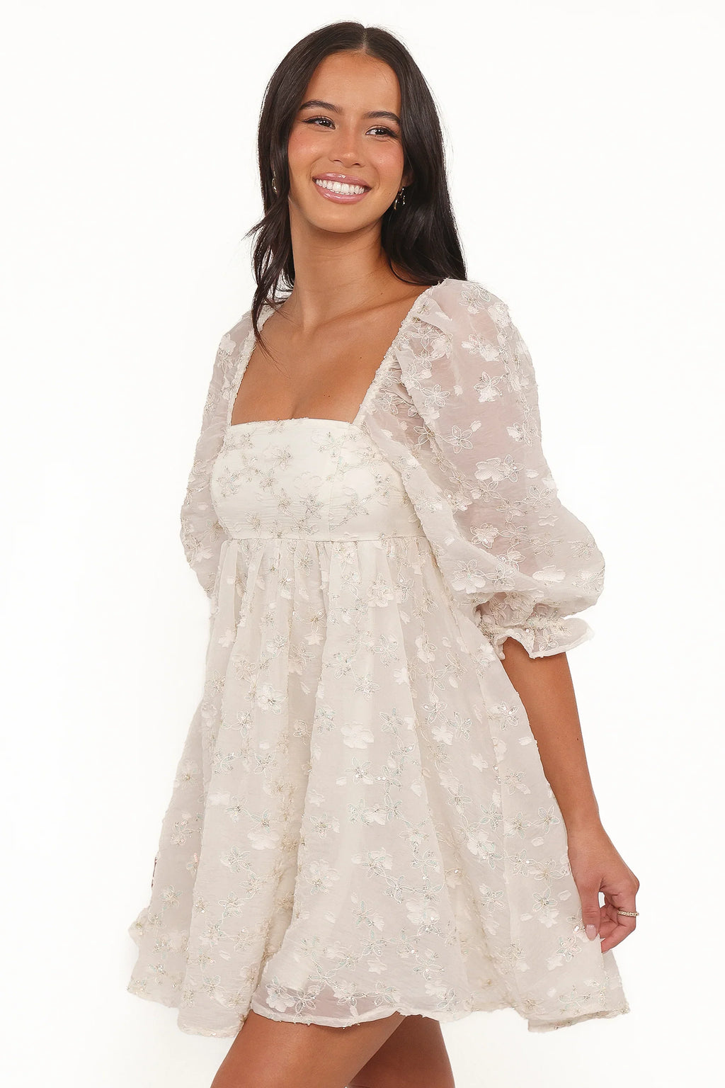 Mini-robe Lillan - Paillettes ivoire