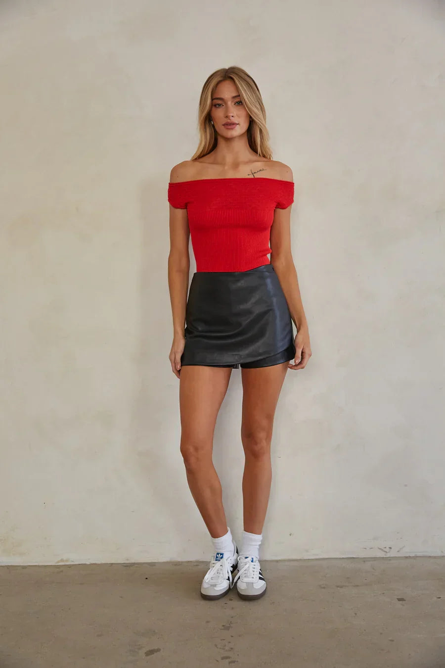 Nicki Faux Leather Micro Mini Skort