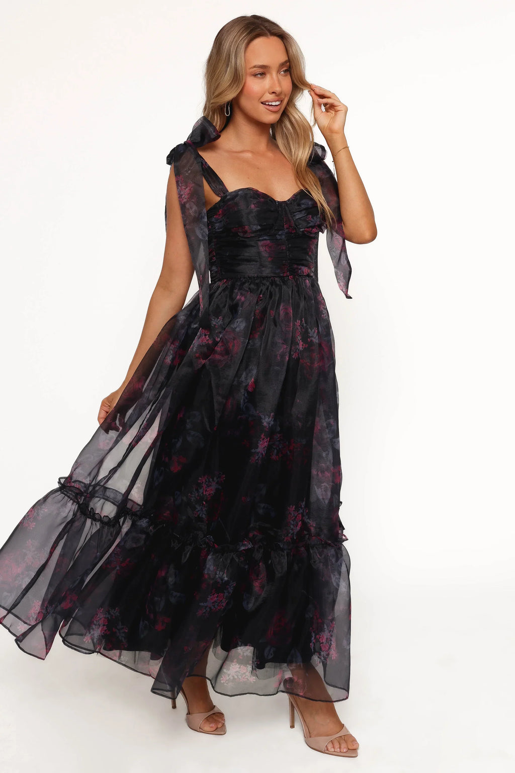 Robe midi Floret – Imprimé floral foncé