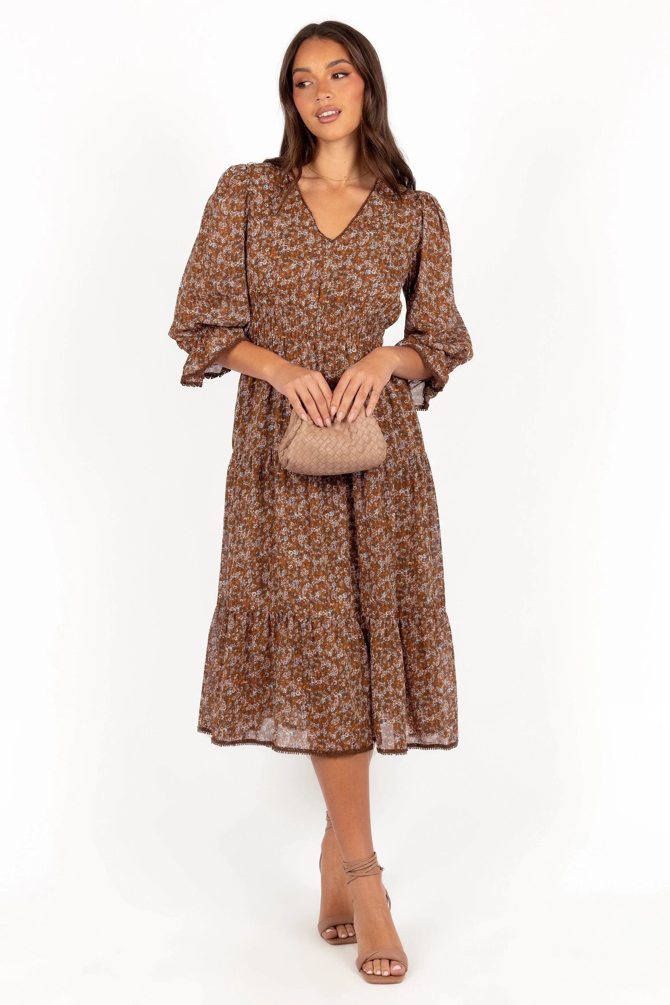 Robe mi-longue Simone - Camel