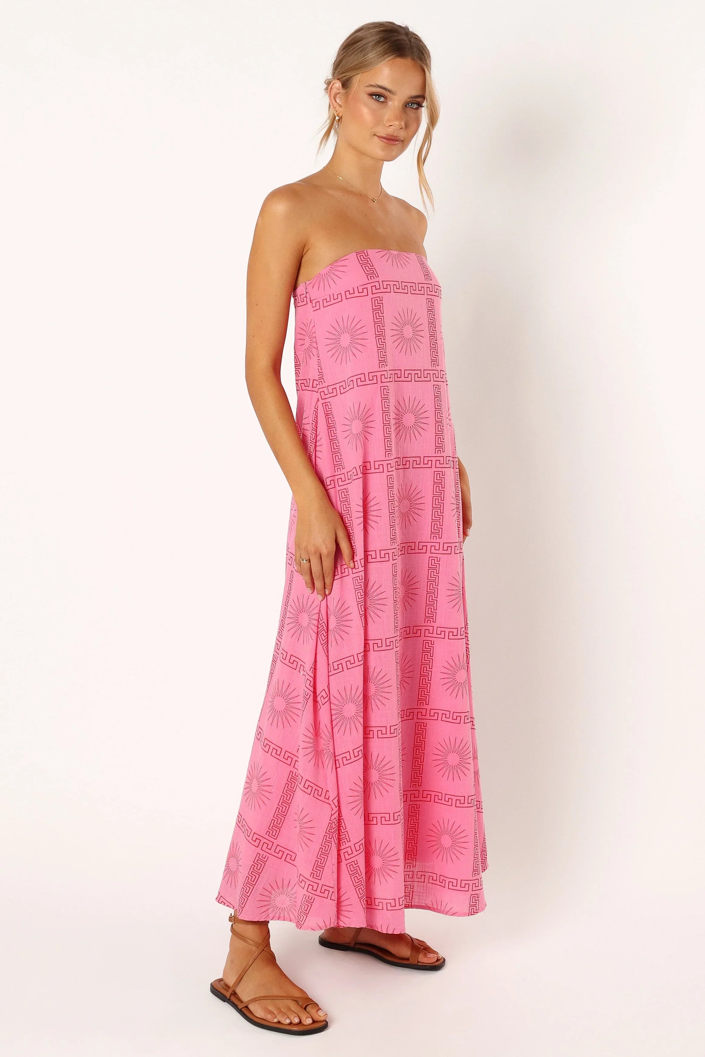 Robe longue bustier Soph – Rose rouge