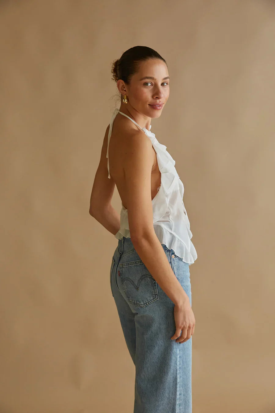 Top bustier en mousseline Claudia Rosette