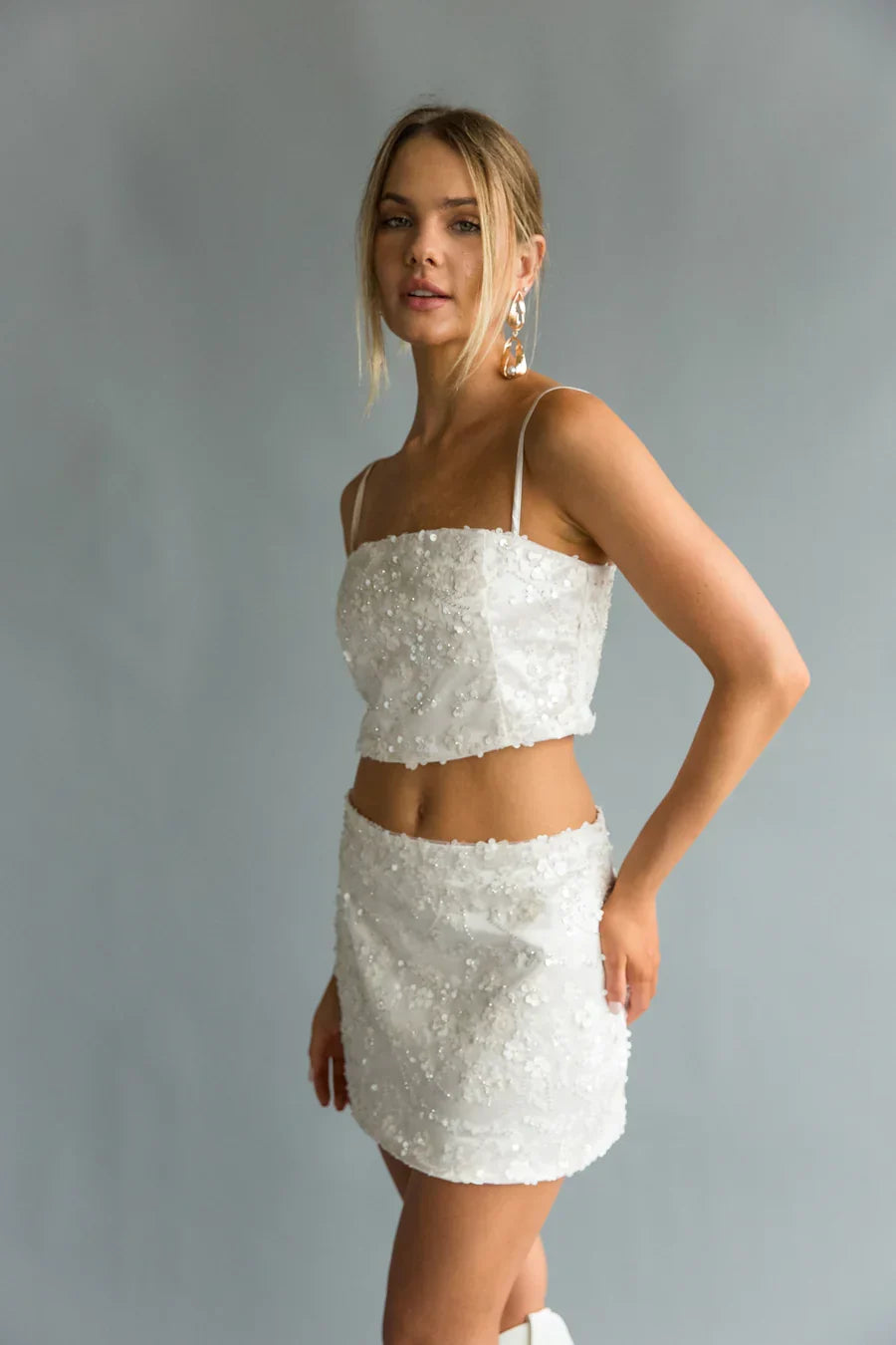 Haut à sequins fleuris Fayetta