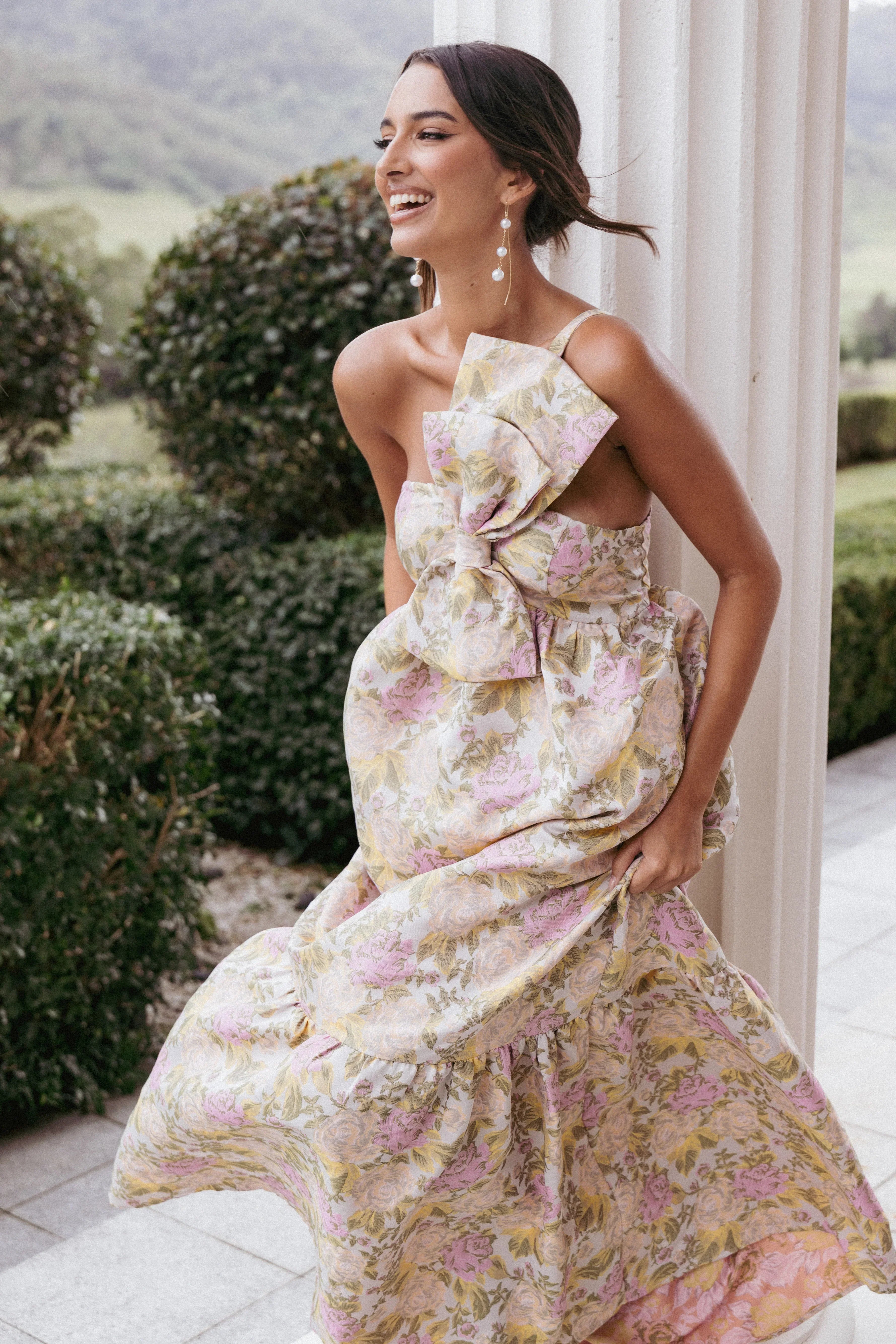 Betina Bow Front Maxi Dress - Multi Floral