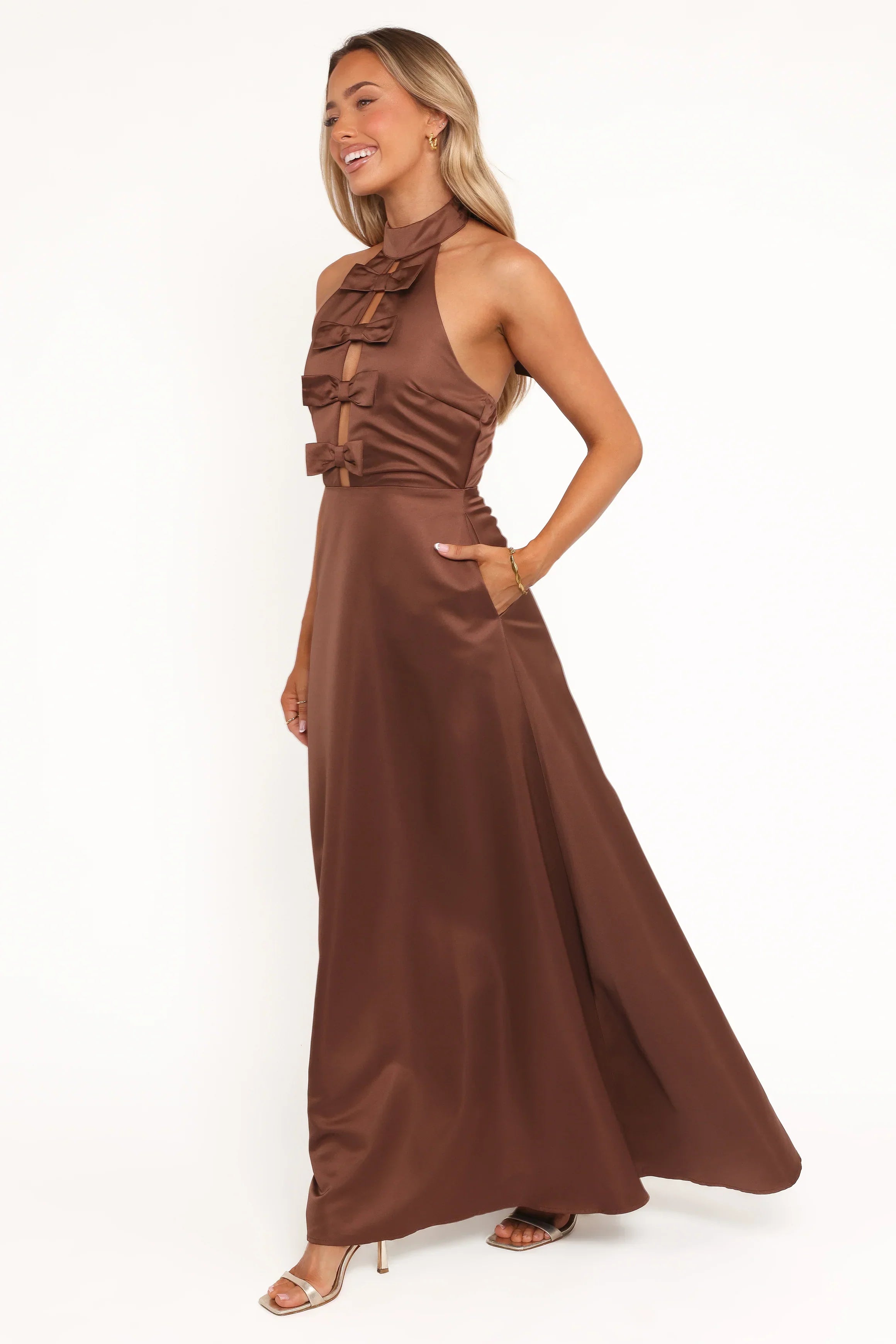 Robe longue Norva - Marron