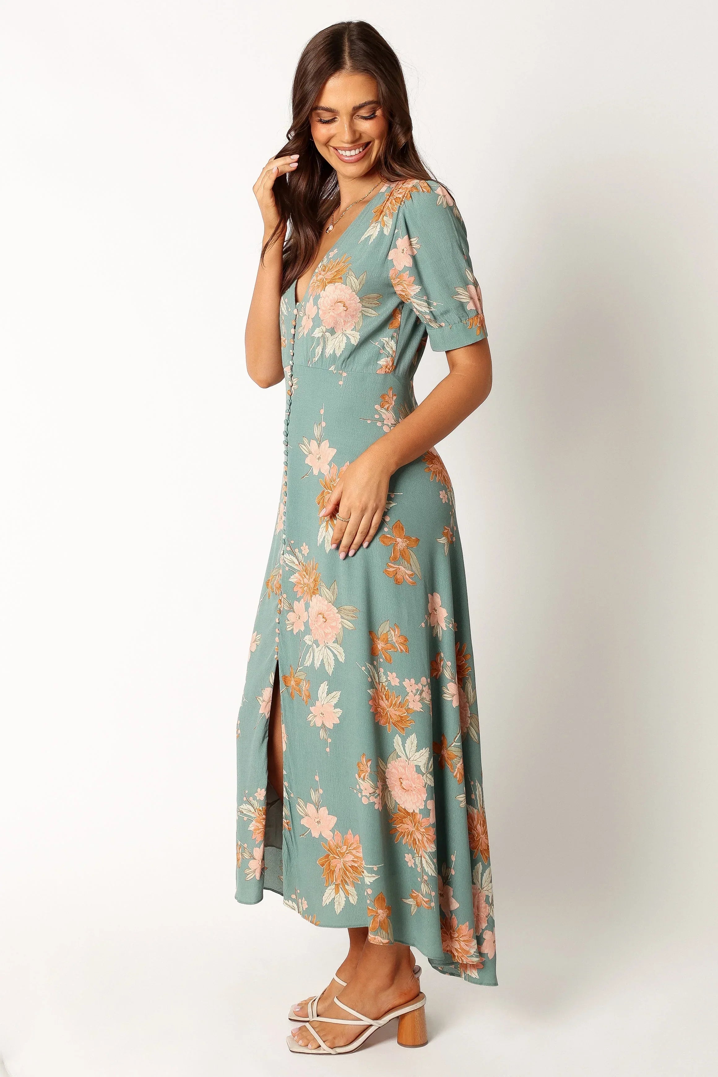 Robe midi Frampton - Bleu floral