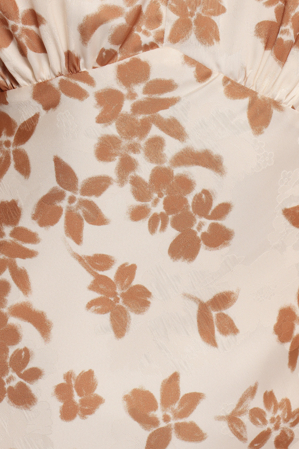 Robe midi Franny – Crème florale marron