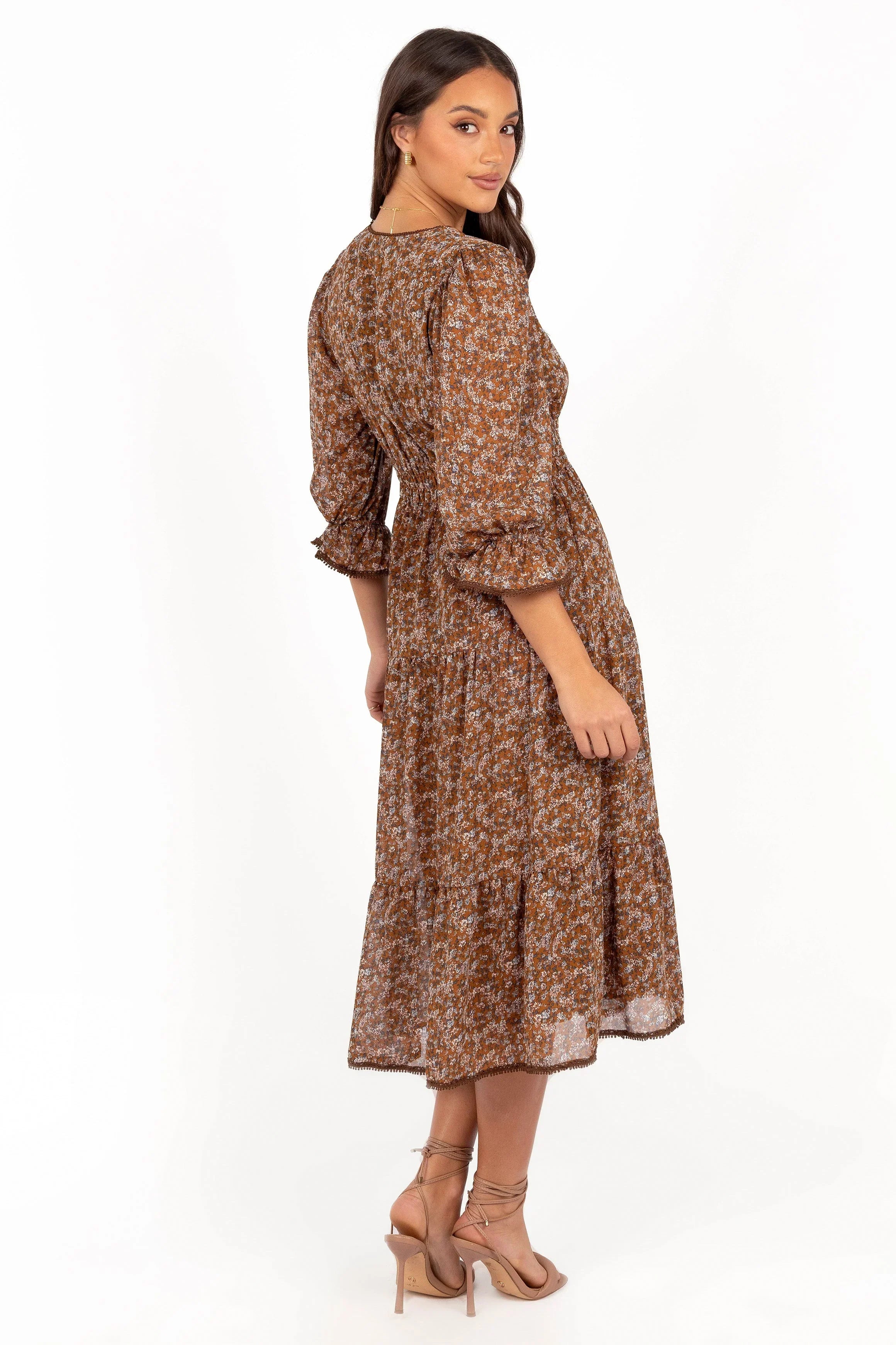Robe mi-longue Simone - Camel