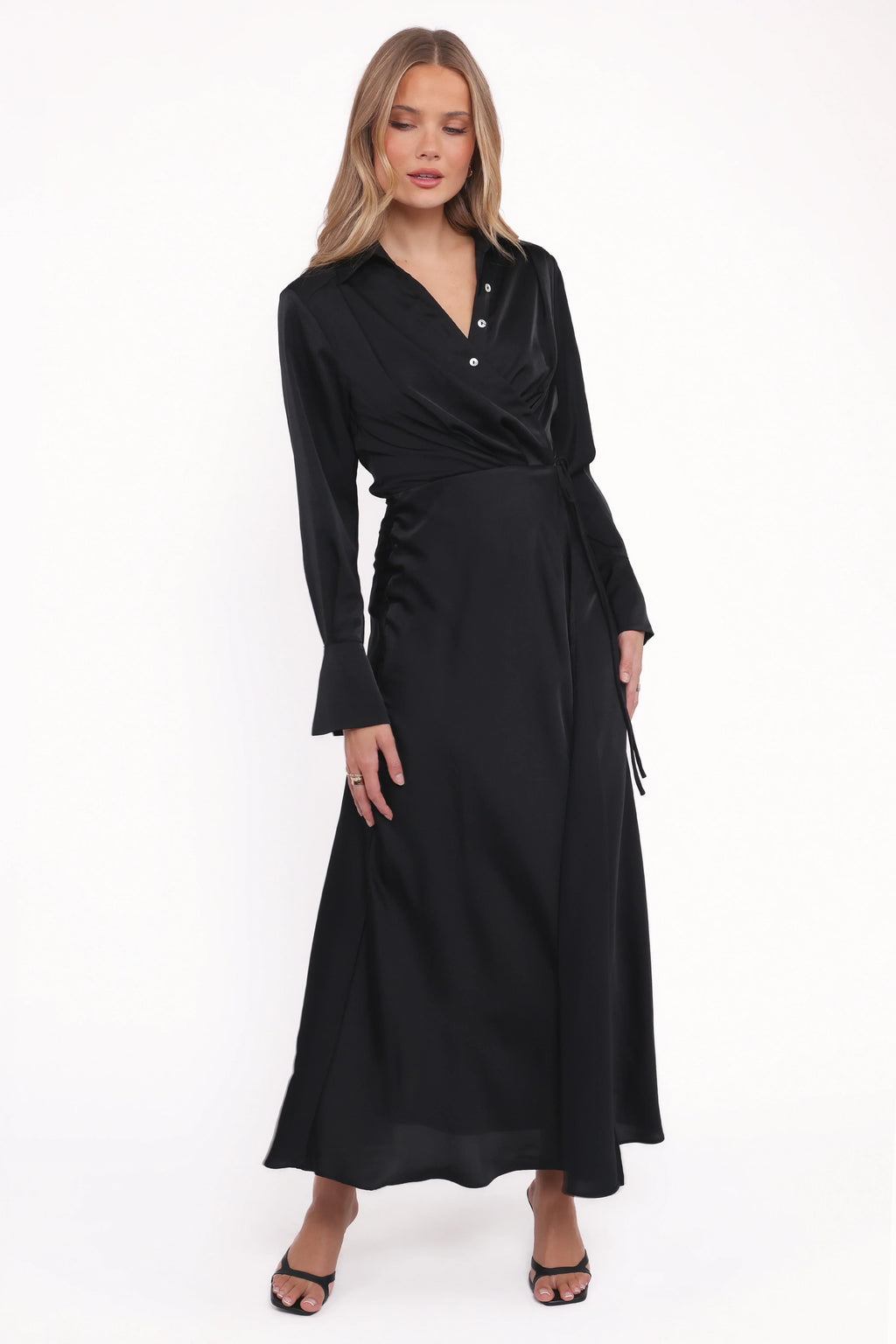 Robe longue manches longues Verna - Noir