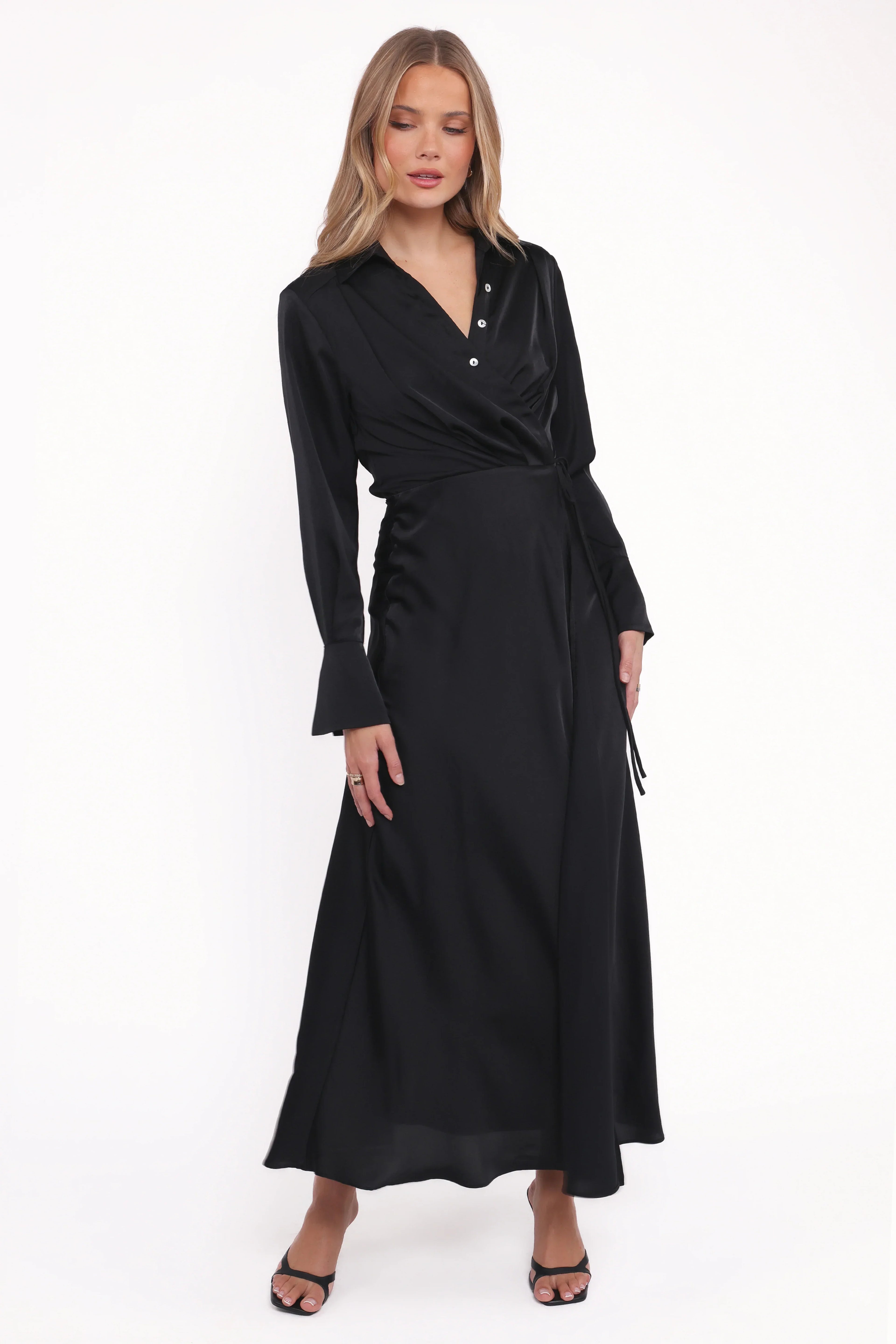 Robe longue manches longues Verna - Noir